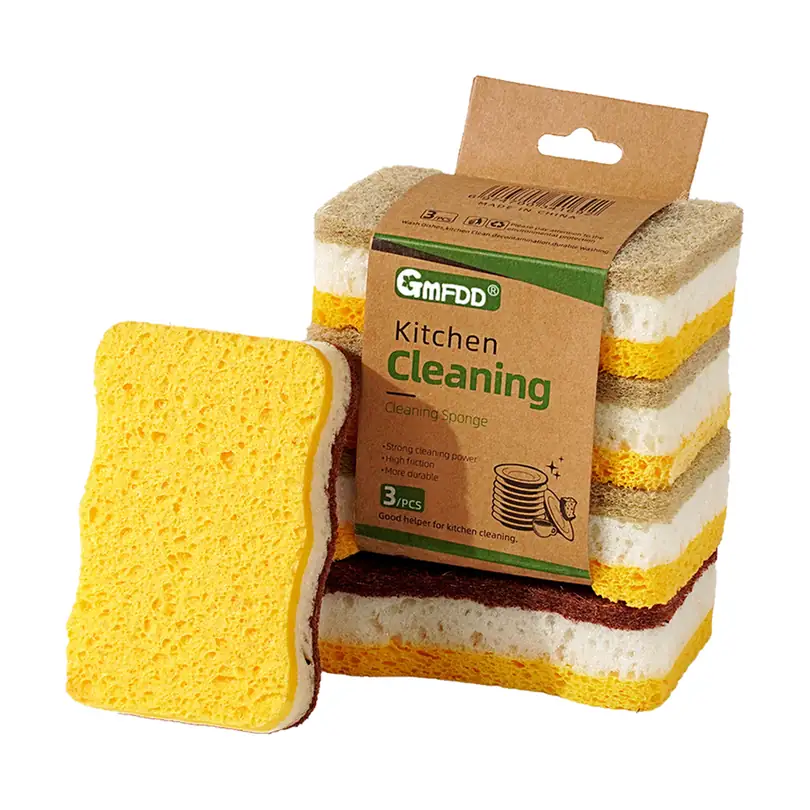 Three-Color Kitchen Cleaning Sponge Set